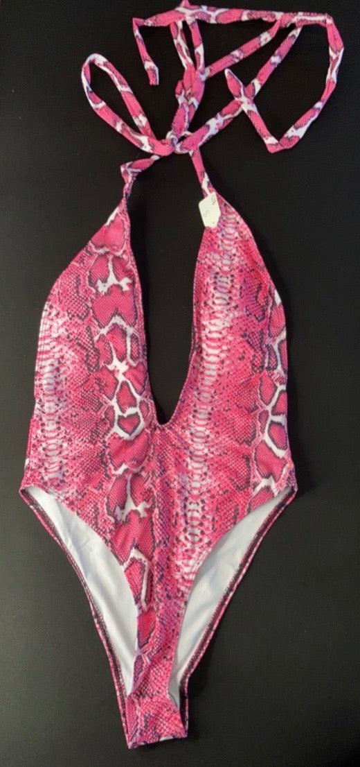 Snake Skin Thong Swim Suit