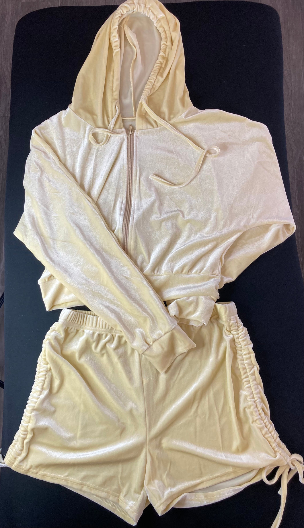 2 Piece Velour Short Set